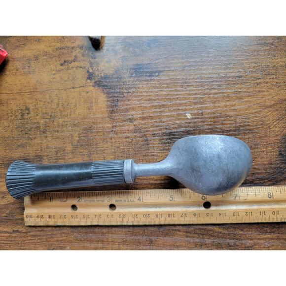 Vintage Aluminum Metal Ice Cream Scoop w/Black Plastic Handle - Picture 7 of 7